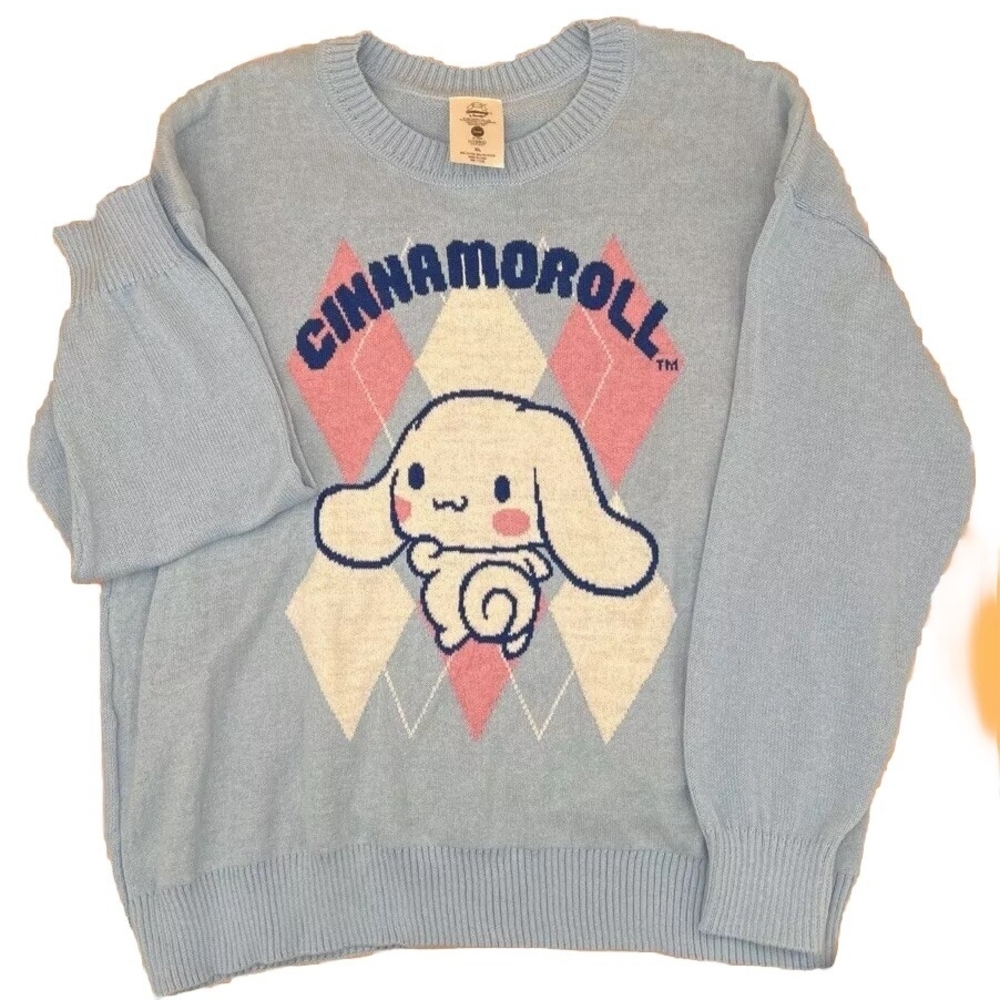 Official Sanrio Cinnamoroll Blue Argyle Sweater XXL
